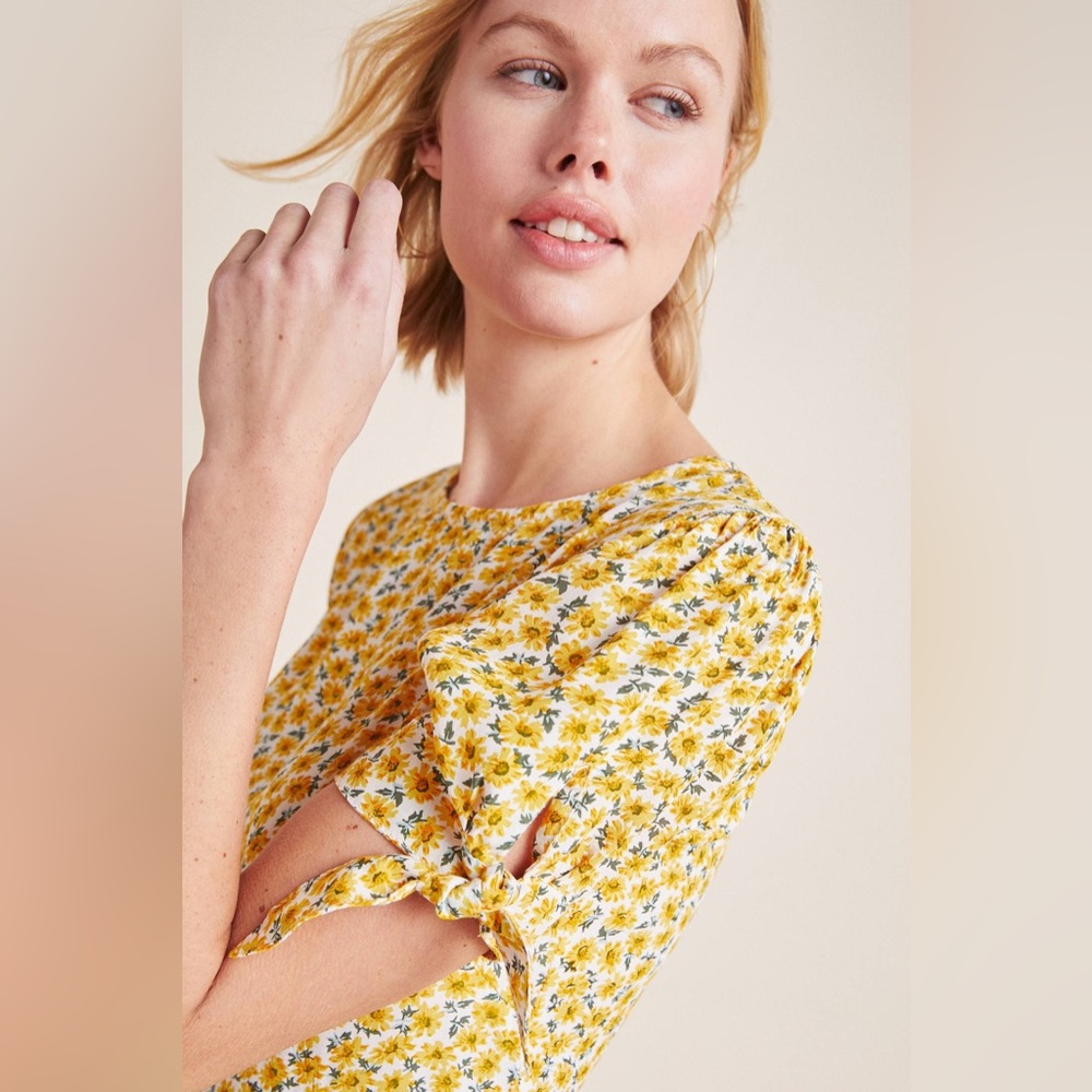 Faithfull The Brand Yellow Floral Women's Sun Dress Mini Dress - Picture 7 of 15